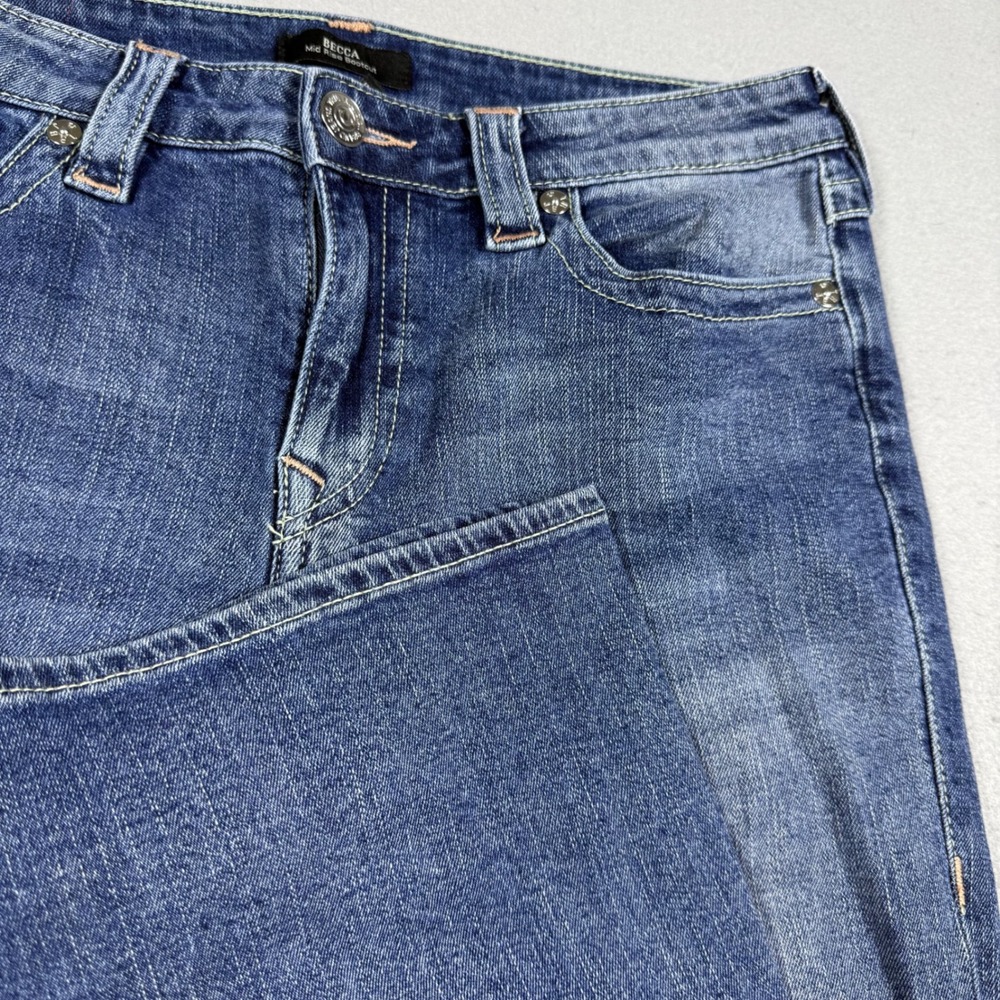 True Religion Becca Mid Rise Bootcut Jeans Blue Denim Womens 30